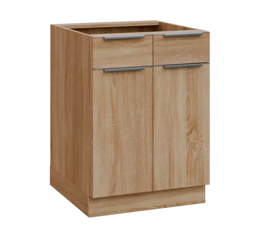 SIS - 6DZ2 spodní skříňka, 2-dveřová, 2-zásuvková, 870x600x600, dub bardolino